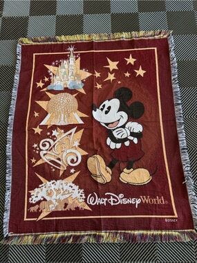 Disney Parks Mickey Mouse Walt Disney World Tapestry Blanket 48x58